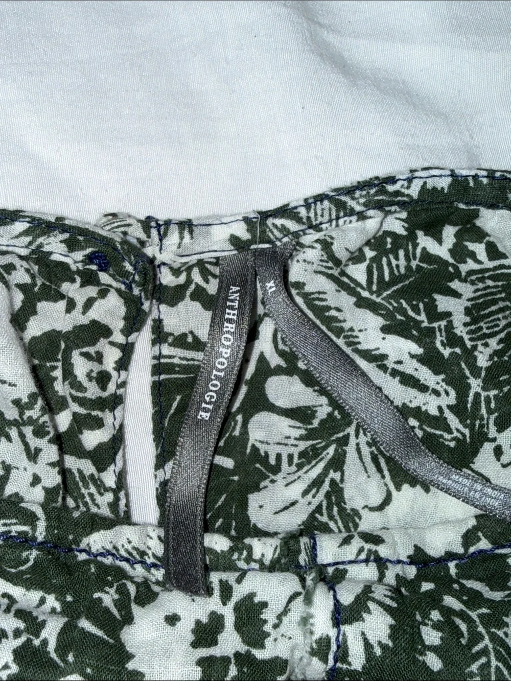 Anthropologie Black & White Floral Off-Shoulder Blouse
